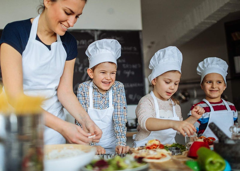 ESHATO 3 Pack Kids Chef Hat, Adjustable Elastic Cotton Cooking Cap for Children White - Image 5